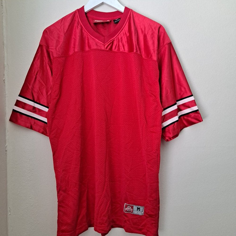 NWOT Men's Ohio State Buckeyes red pinhole mesh football jersey